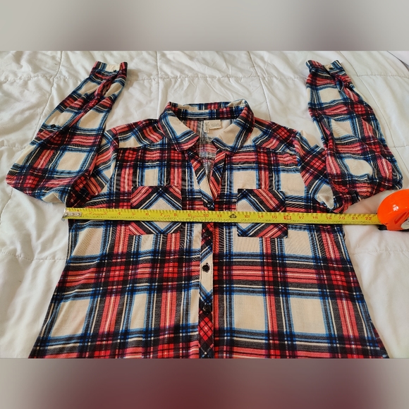 Passport Long soft flannel button down shirt 🔘 (Large) ❤️💙🖤🤍 - Picture 14 of 16